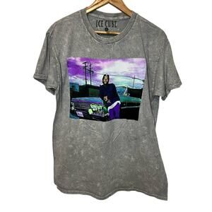 Ice Cube Grey Band Tee L Graphic Short Sleeve Licensed Casual Cotton Unisex